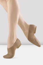 S0495L - Tan - Ladies Neo-Flex Slip On Leather Jazz Shoe - Select Size