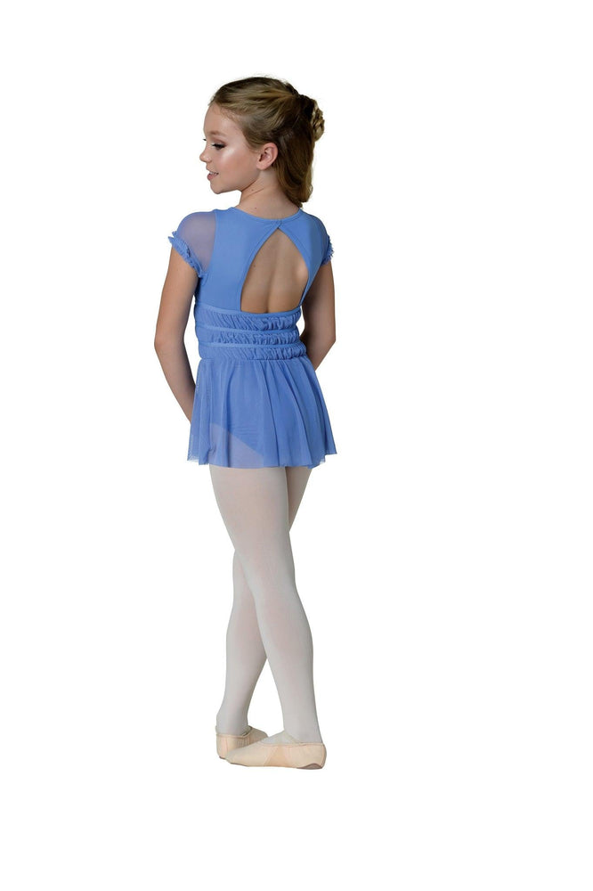 
            
                Load image into Gallery viewer, Willow Periwinkle Girls Leo Dress With Sheer Overlay - Select Size
            
        