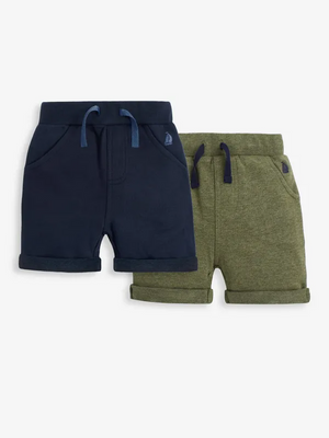 Jogger Shorts 2-Piece Set in Khaki & Navy Blue - Select Size