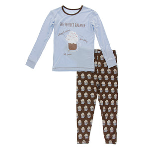 Hot Cocoa Graphic Tee Long Sleeve Pajama Set- Select Size