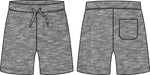 Grey Slub Pull-On Terry Shorts -Select Size