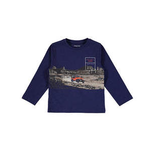 Grape Long Sleeve Print Strip Boy’s Tee - Select Size