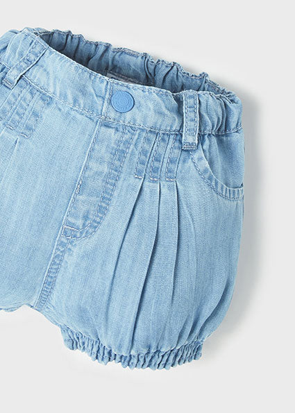 
            
                Load image into Gallery viewer, Denim Gathered Girls Shorts - Select Size
            
        