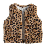 Brown Leopard Fur Vest- Select Size