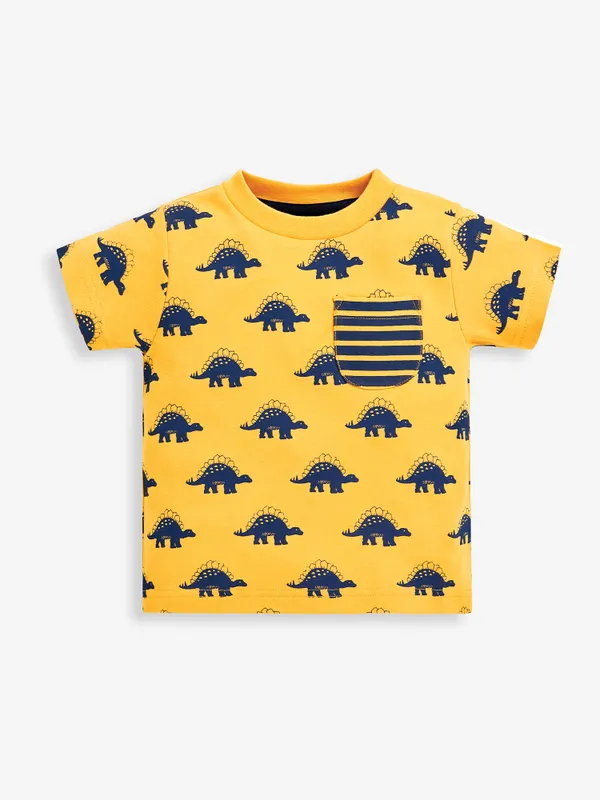 Stegosaurus Print Yellow Tee Shirt - Select Size