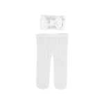 White Infant Polka Dot Tights & Headband Set - Select Size