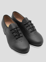 S0301G - Black - Children’s Jazz Tap Leather Tap Shoe - Select Size