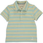 Flagstaff Sage, Leaf & White Stripe Boys Polo - Select Size
