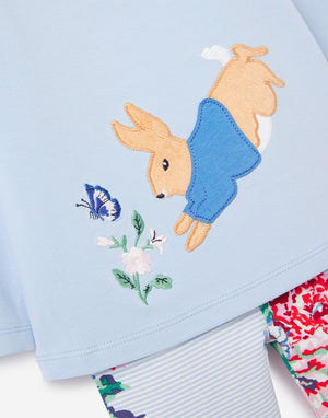 Peter Rabbit Poppy Organic Long Sleeved Applique Top With Frill Leggings