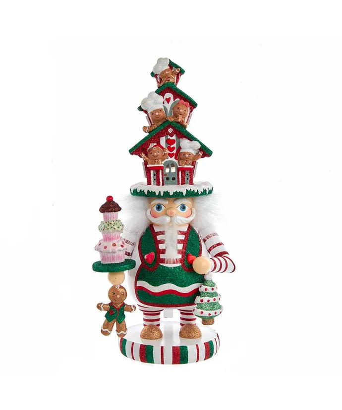 15" Hollywood Nutcrackers™ Battery-Operated LED Gingerbread House Hat Nutcracker