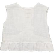 
            
                Load image into Gallery viewer, Aria / Raelynn White Cotton Gauze Sleeveless Ruffle Top &amp;amp; Bloomer Set - Select Size
            
        