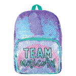 Magic Sequin Backpack-Periwinkle Iridescent with Rainbow Reveal Pocket