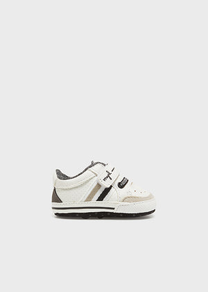 
            
                Load image into Gallery viewer, White, Tan &amp;amp; Grey Infant Boys Velcro Sneakers - Select Size
            
        