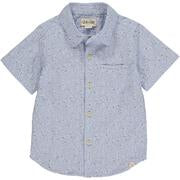 Pier Blue Floral Boys Short Sleeve Shirt - Select Size