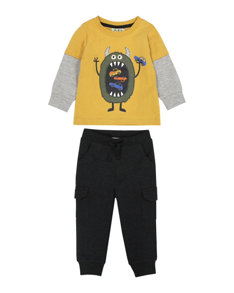 Monster Top With Heather Charcoal Terry Pant - Select Size