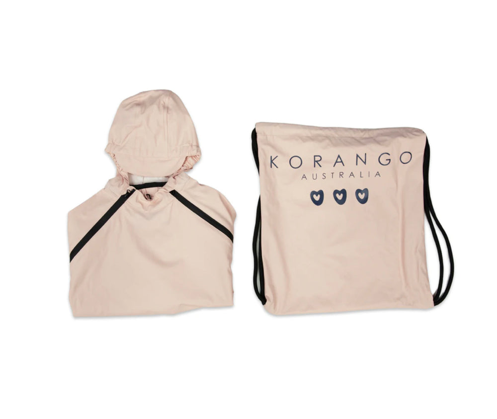 Dusty Pink Summer Rain Poncho & Rain Bag Set -  -Select Size