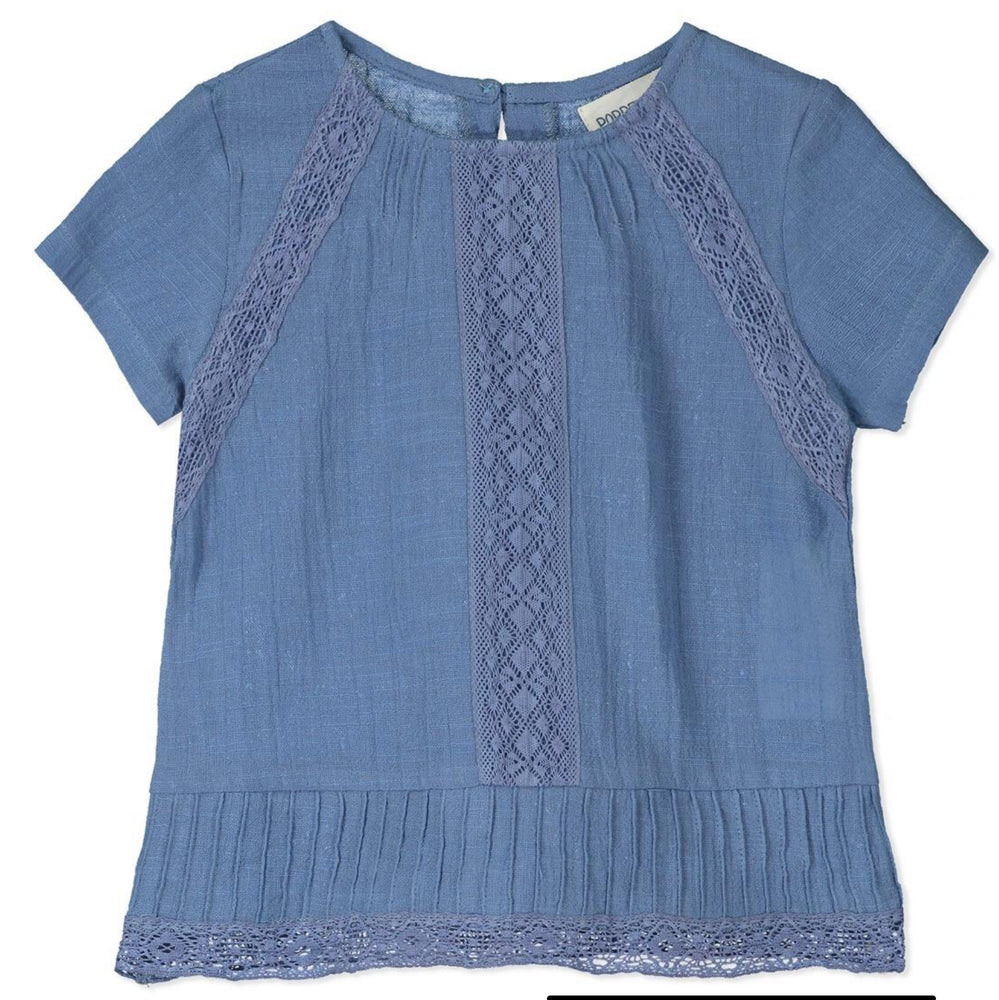 Jodhpur Girls Indigo Short Sleeve Blouse - Select Size
