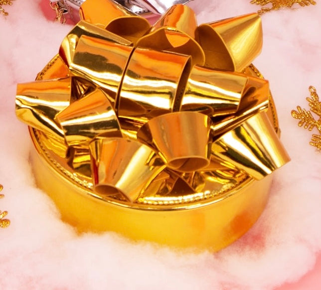 Glitzy Gift Ribbon Gold Handbag