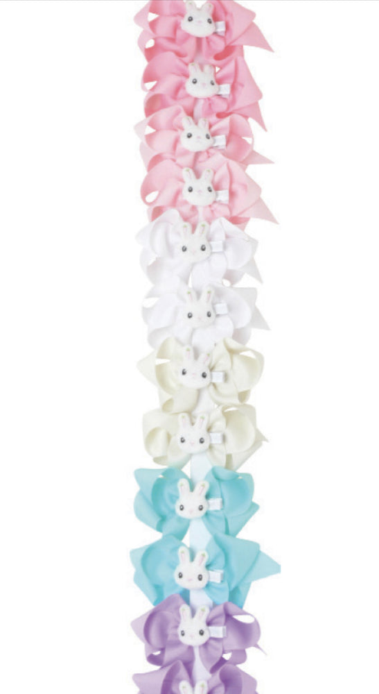Fuzzy Bunny Popper 5” Big Classic Bows - Select Color