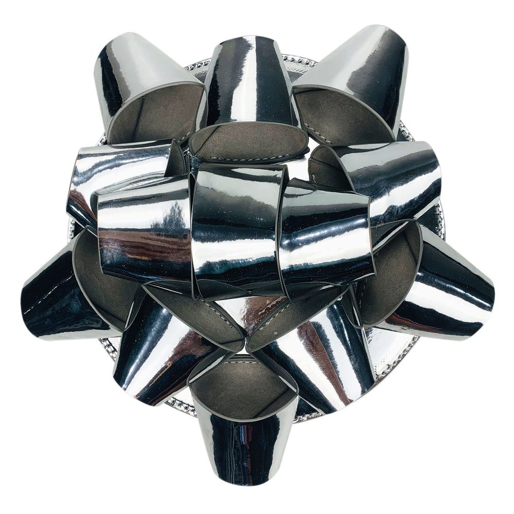 Glitzy Gift Ribbon Silver Handbag