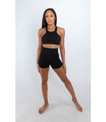 Black Higher Waisted Ladies Dance Shorts - Select Size