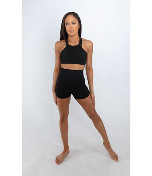 
            
                Load image into Gallery viewer, Black Higher Waisted Ladies Dance Shorts - Select Size
            
        