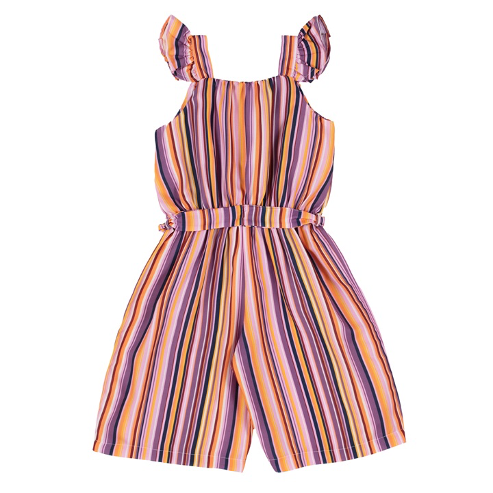 Lilac Ruffle Stripe Jumpsuits - Select Size