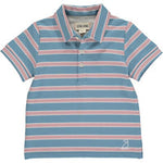Flagstaff Blue, Pink & White Stripe Boys Polo - Select Size