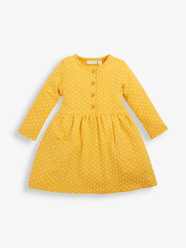 
            
                Load image into Gallery viewer, Mustard Spot Long Sleeve Sweat Dress- Select Size
            
        