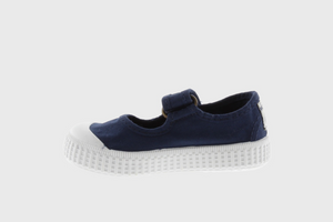 Victoria Kids 1915 Canvas Strap Mary-Jane With Toecap- Marino / Navy Blue - Select Size