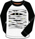 Heather Cream Mummy Print Raglan Long Sleeve Tee  - Select Size