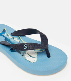 Mid Blue Shark Junior Flip Flop - Select Size