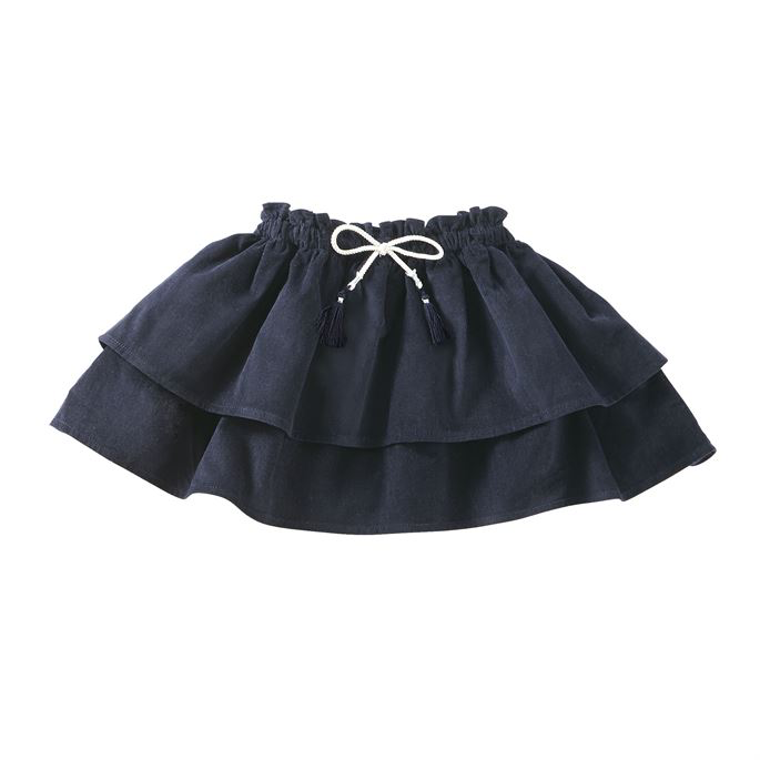 
            
                Load image into Gallery viewer, Tiered Ruffle Navy Corduroy Skirt - Select Size
            
        