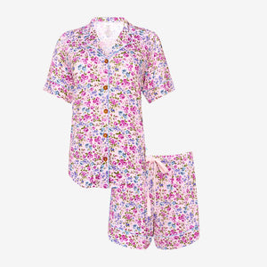 
            
                Load image into Gallery viewer, Pixie - Women’s Short Sleeve &amp;amp; Shorts Luxe Sleepwear Set - Posh Peanut - Select Size
            
        