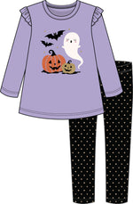 Lavender Ghost and Pumpkin Tunic Set - Select Size