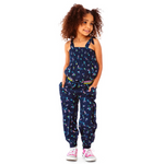 Noruk Navy Tropical Print Jumpsuit - Select Size