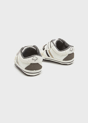 
            
                Load image into Gallery viewer, White, Tan &amp;amp; Grey Infant Boys Velcro Sneakers - Select Size
            
        