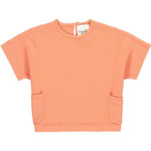 Fiona Girls’ Pumpkin Short Sleeve Sweater - Select Size