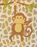 Safari Monkey in Tan - CP251 - Wall Art