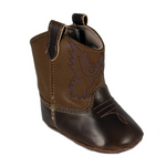 Miller Brown & Taupe Western Cowboy Boots With Embroidery - Select Size