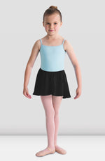 CR5110 - Girls Black Barre Stretch Waist Mock Wrap Skirt - Select Size