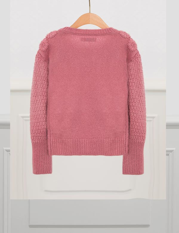 Floral Embroidered Sweater in Blush - Select Size