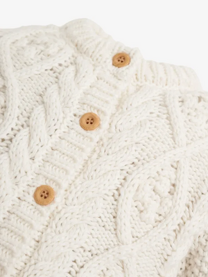 Cosy Cream Cable Cardigan - Select Size