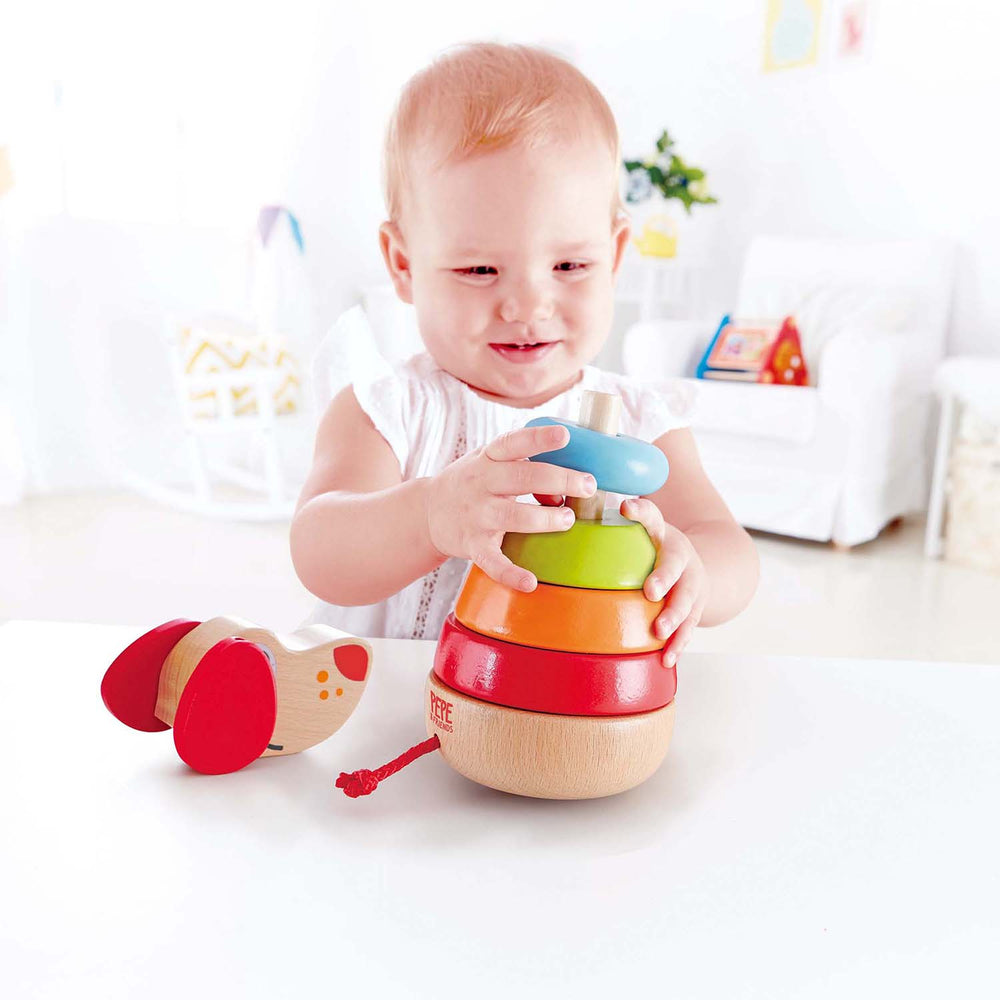 
            
                Load image into Gallery viewer, Pepe Sound Stacker Wooden Toy
            
        