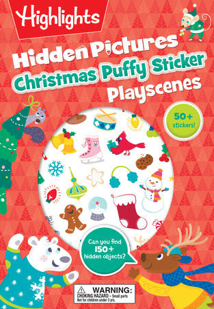 Christmas Hidden Pictures Puffy Sticker Playscenes By Highlights