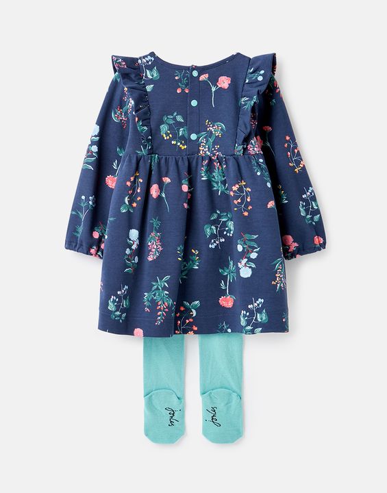 Harleigh Blue Floral Organically Grown Cotton Dress Set  - Select Size