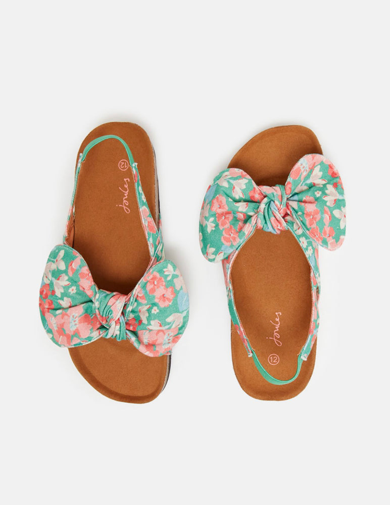 Bayside Green Ditsy Floral Print Junior Bow Slider - Select Size