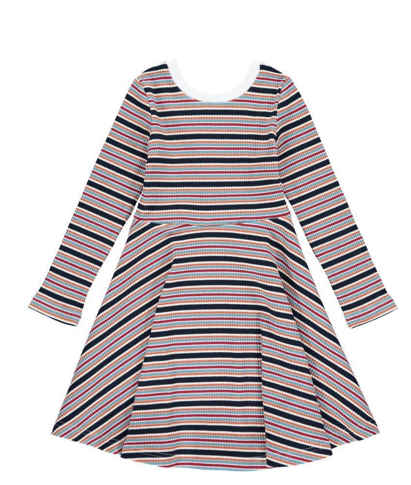 
            
                Load image into Gallery viewer, Abbey Blue Mult-Stripe Jersey Dress - Select Size
            
        