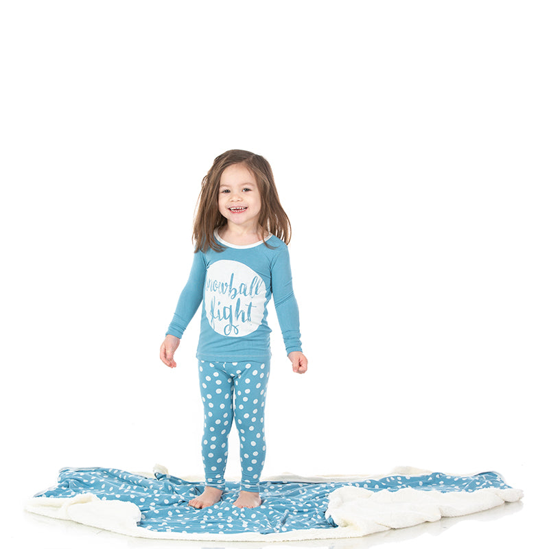 Blue Moon Snowballs Graphic Tee Long Sleeve Pajama Set- Select Size