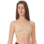 Beige Womens Seamless Padded Wide Band Bra - Select Size